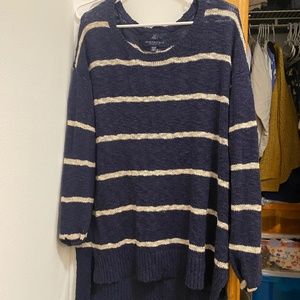 Aeropostale Striped Navy Blue Knit Sweater